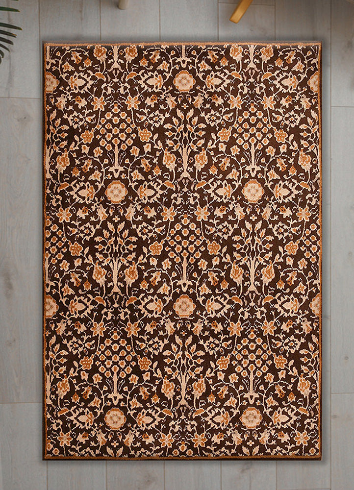 Elegant Brown and Beige Rug