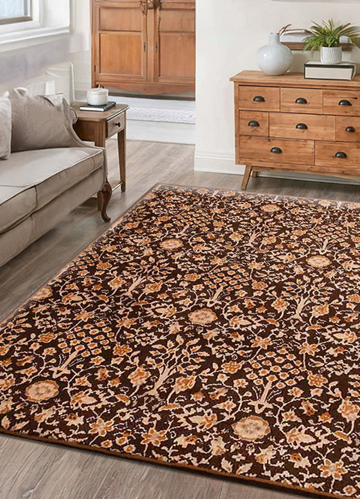 Elegant Brown and Beige Rug