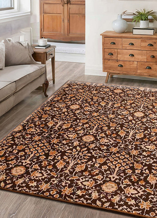 Elegant Brown and Beige Rug