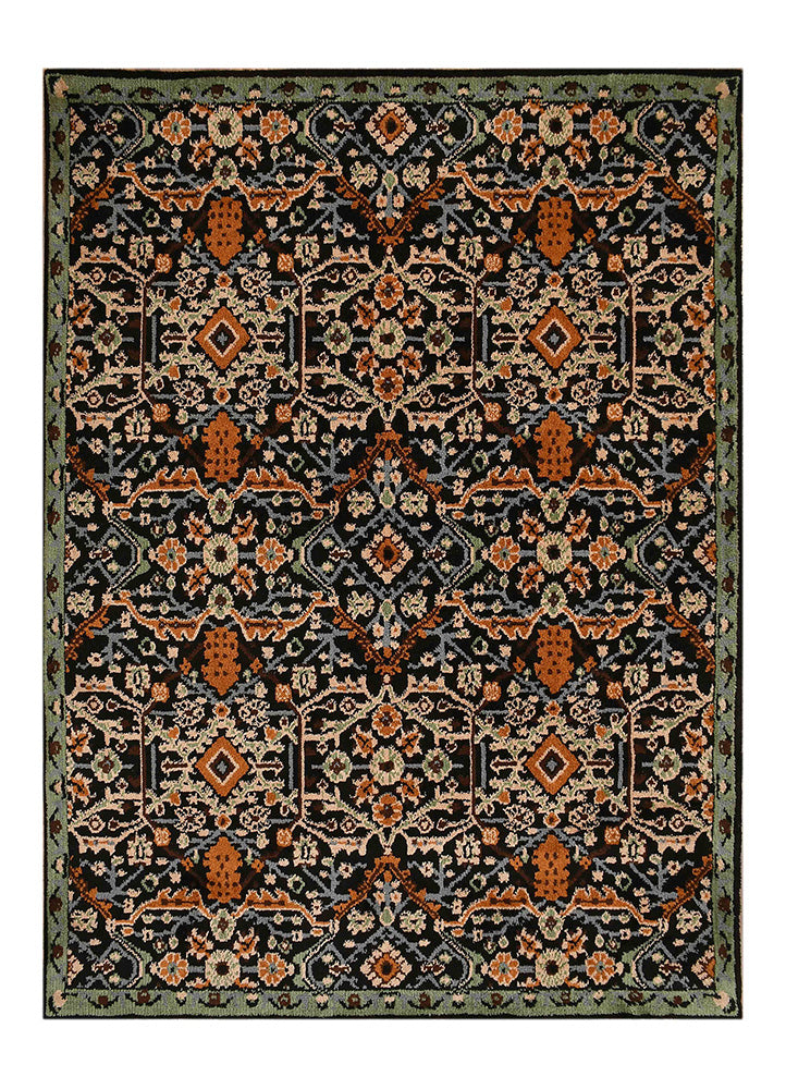 Elegant Black and Orange Rug