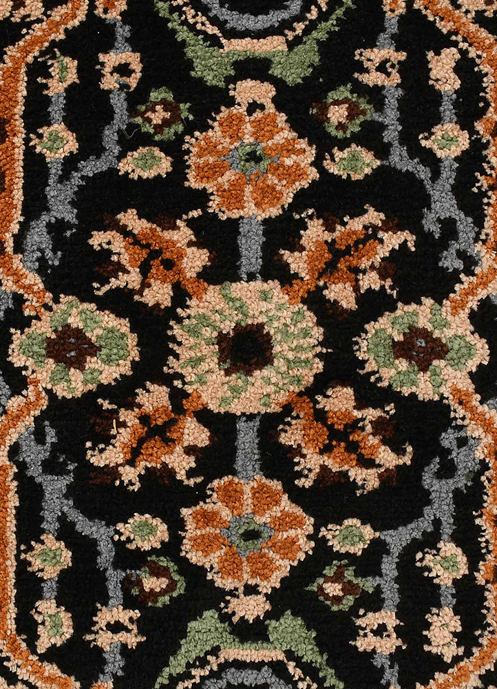 Elegant Black and Orange Rug