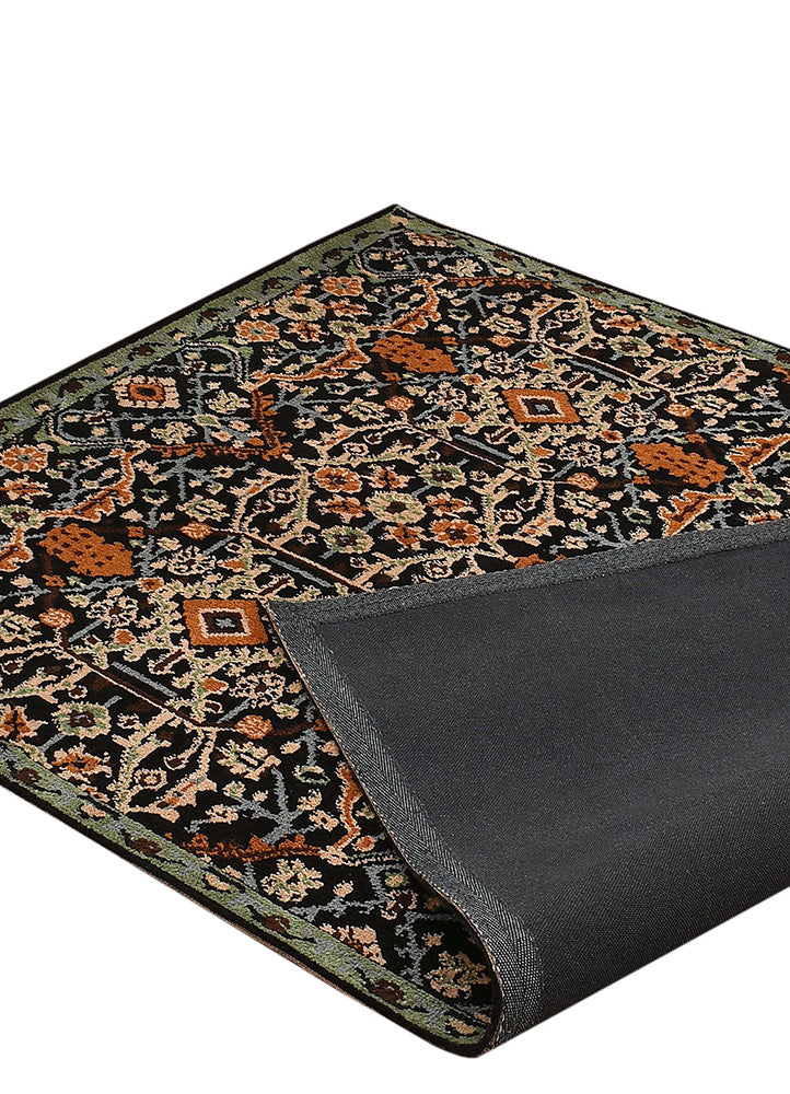 Elegant Black and Orange Rug