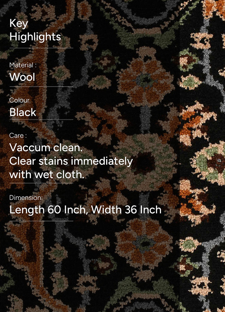 Elegant Black and Orange Rug