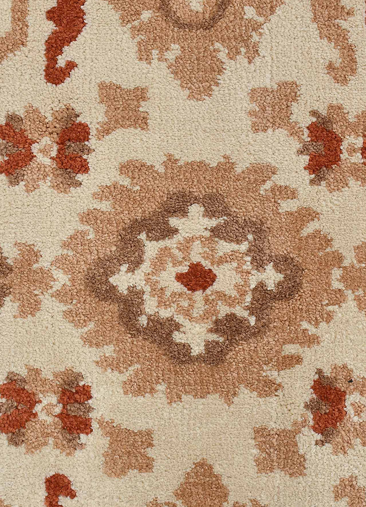 Elegant Beige and Red Rug