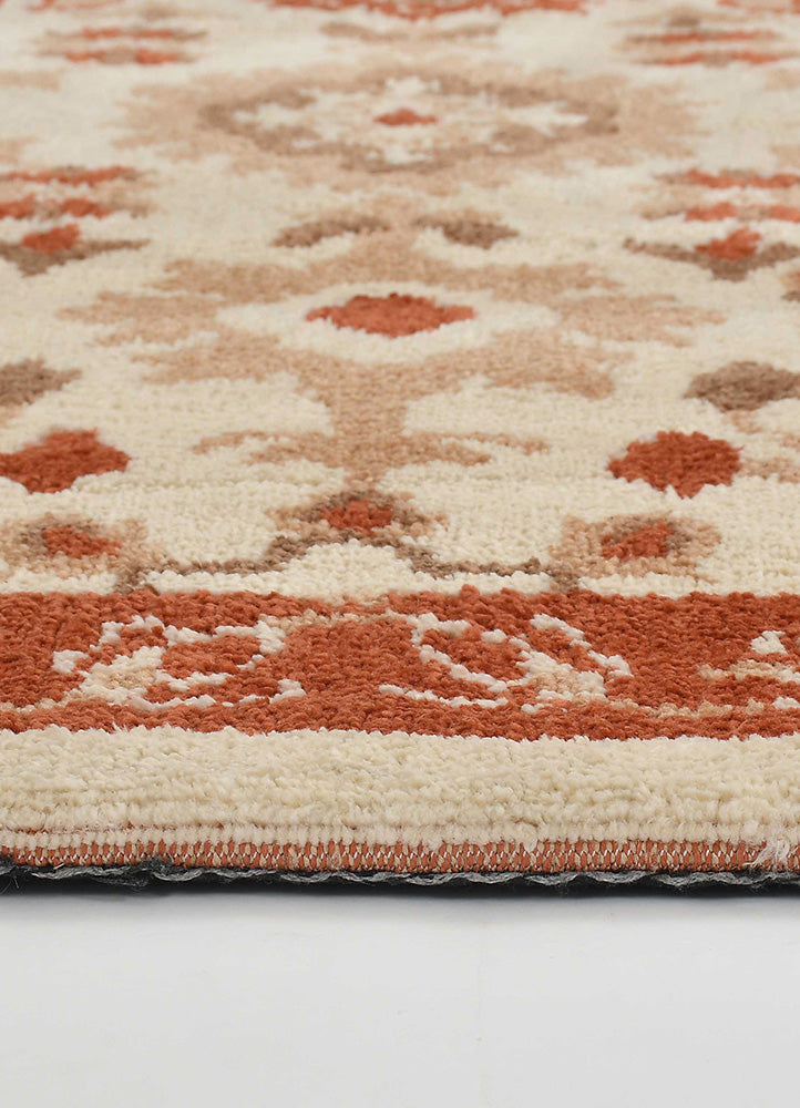 Elegant Beige and Red Rug