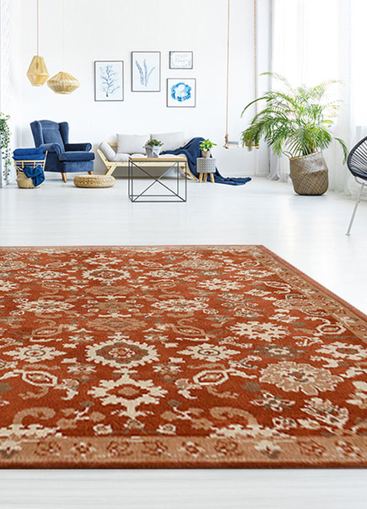 Elegant Orange and White Rug