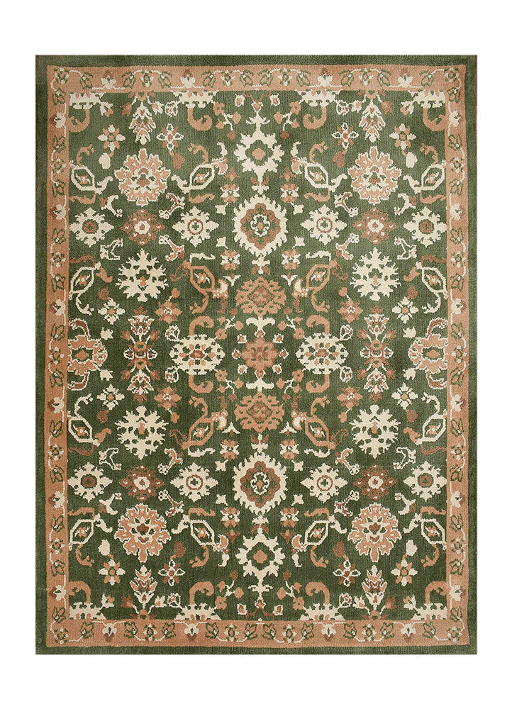 Elegant Green and Beige Rug