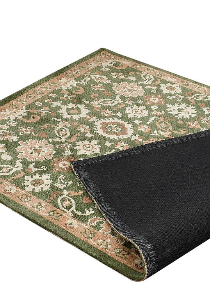 Elegant Green and Beige Rug