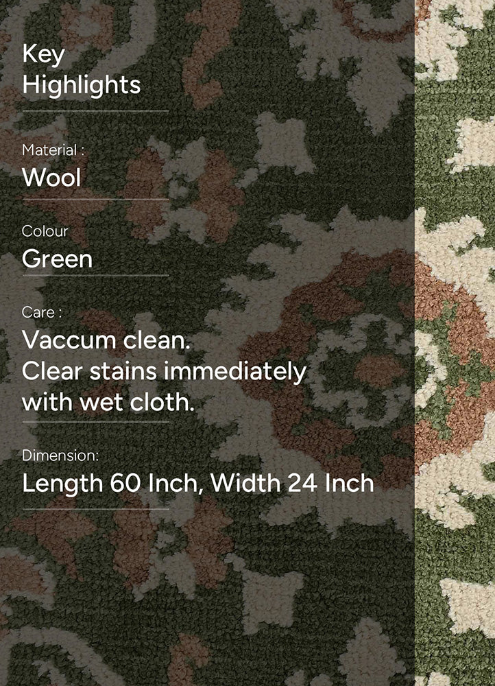 Elegant Green and Beige Rug