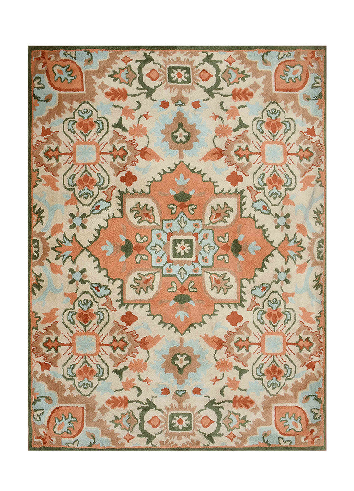 Elegant Orange and Blue Rug