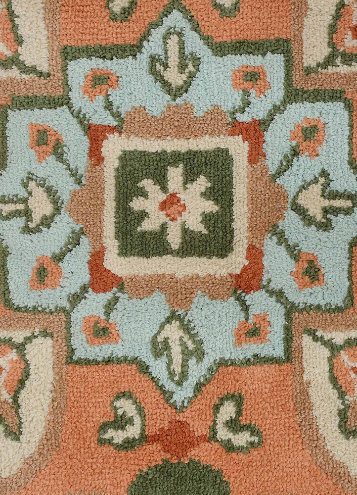 Elegant Orange and Blue Rug