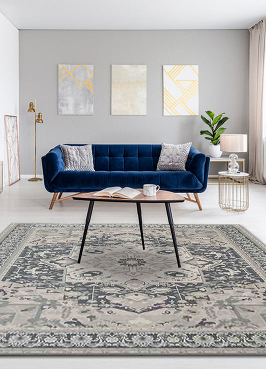 Elegant Gray and Black Rug