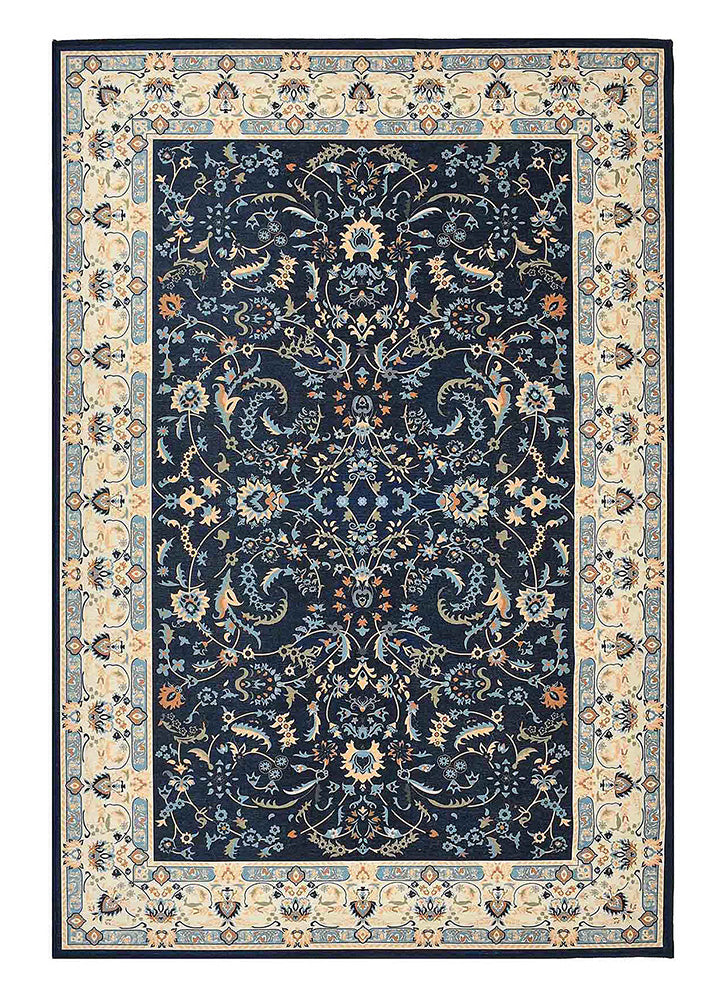 Luxurious Blue and Cream Rug