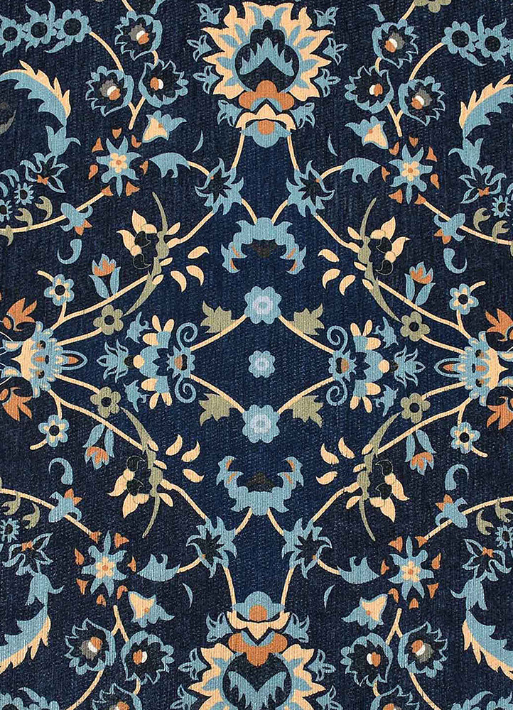 Luxurious Blue and Cream Rug