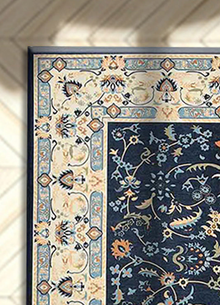 Luxurious Blue and Cream Rug