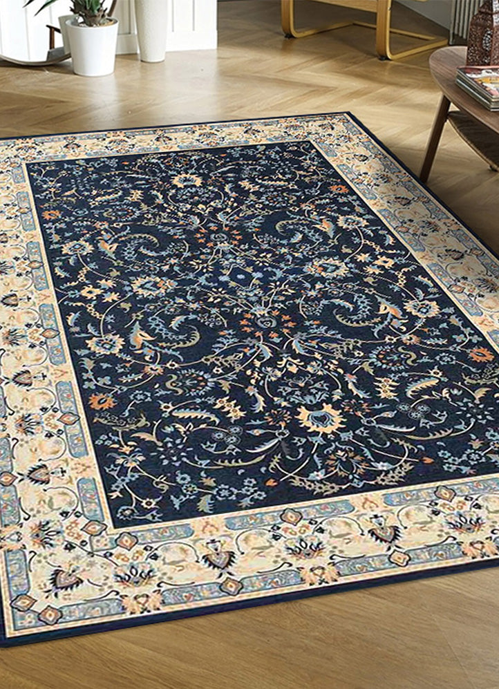 Luxurious Blue and Cream Rug