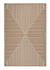 Elegant Brown and White Geometric Rug