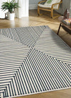 Elegant Black and White Geometric Rug