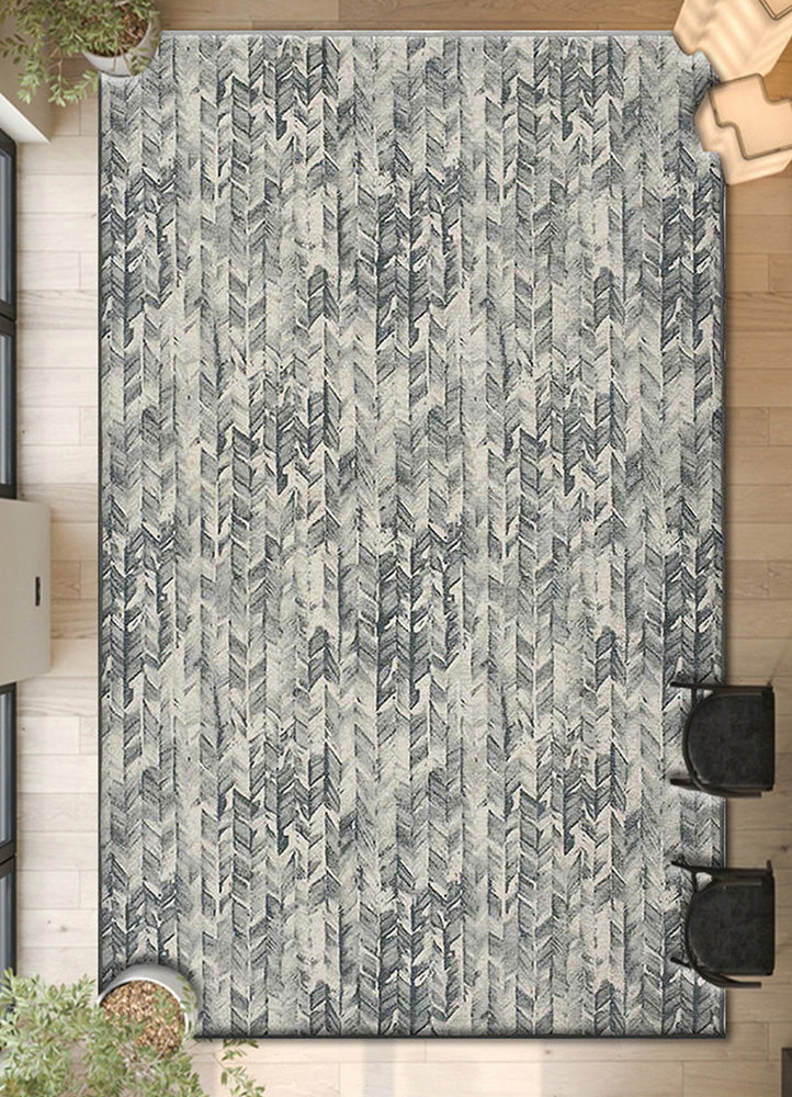 Elegant Gray and White Rug