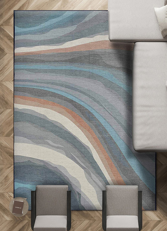 Vibrant Wave Pattern Area Rug