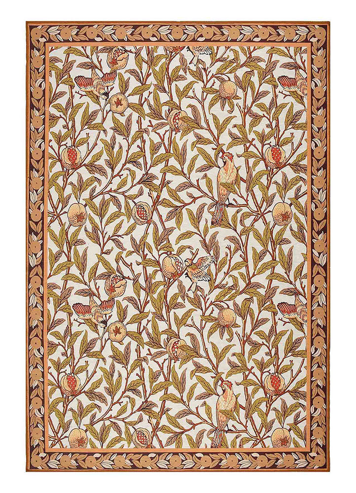 Elegant Floral Wool Rug for Elegance