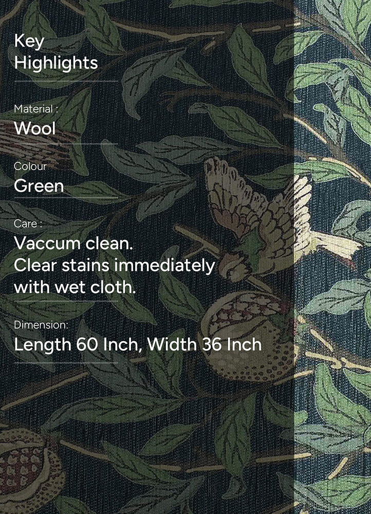 Elegant Blue and Green Floral Rug