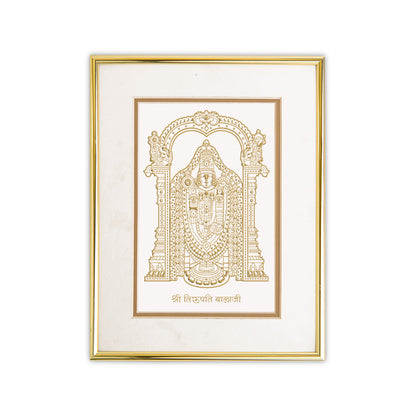 Golden Tirupati Balaji Frame: Divine Blessings