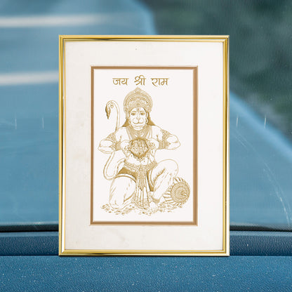 Golden Hanuman Frame: Strength And Prosperity