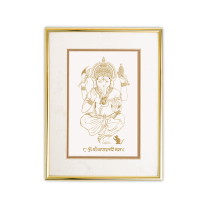 Divine Golden Ganesh Frame: Auspicious