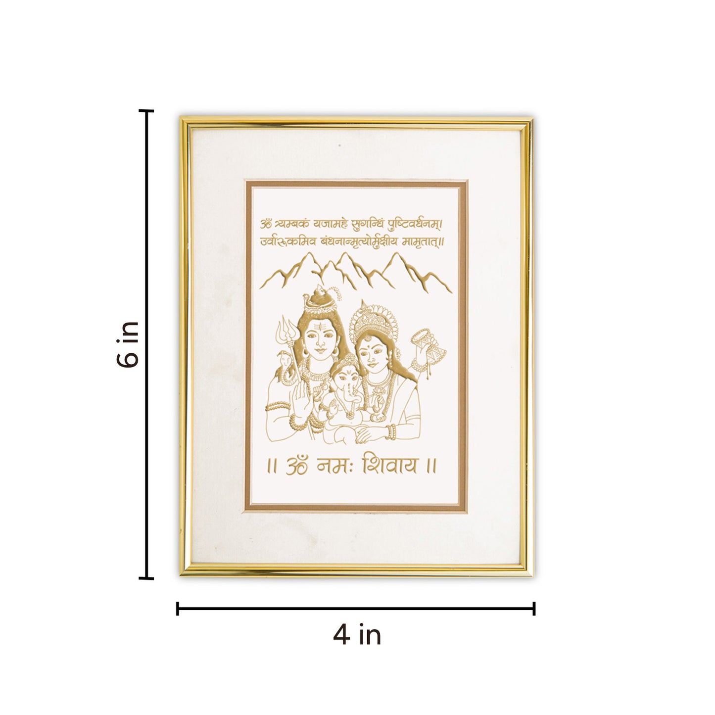 Divine Shiv Parvati Frame: Golden Blessings