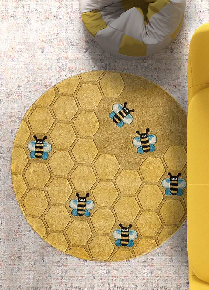 Honeycomb Design Wool Carpet