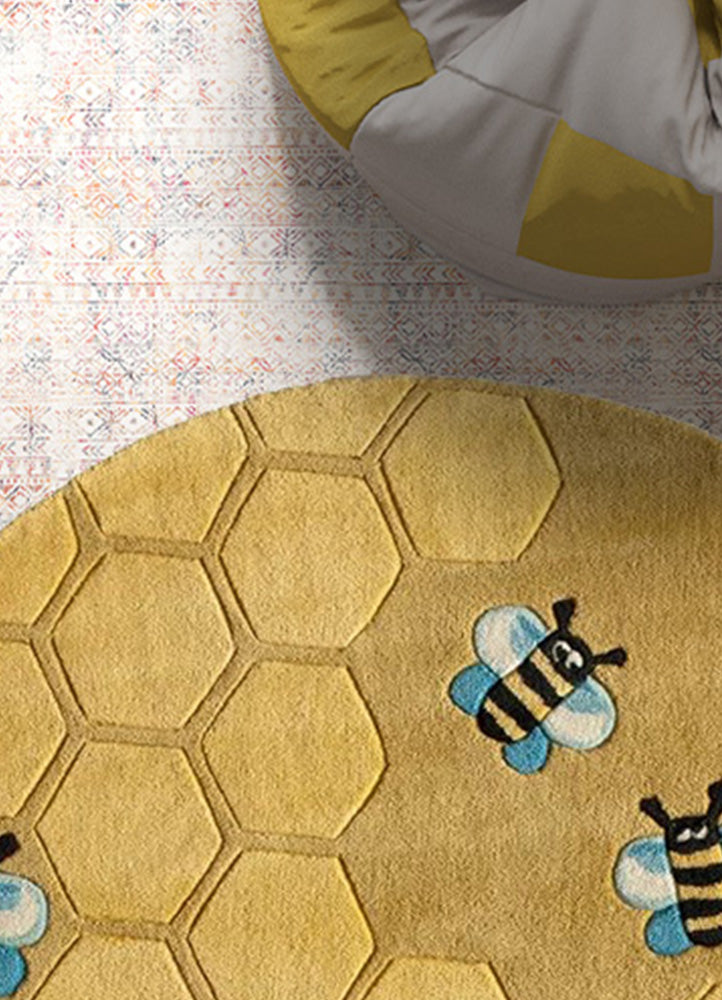 Honeycomb Design Wool Carpet