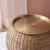 Opulent Rattan and Gold Table