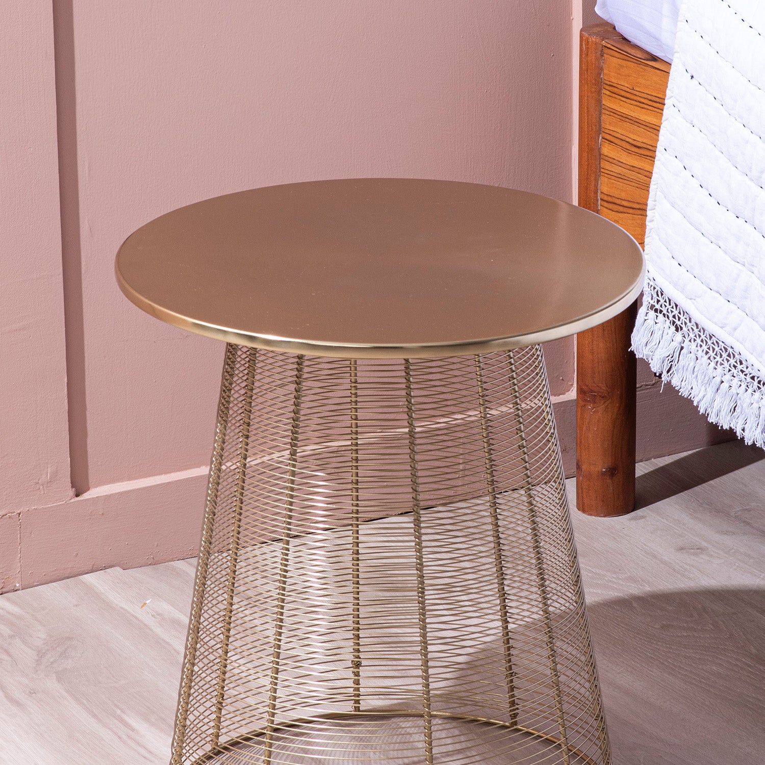 Premium Metal Mesh Side Table