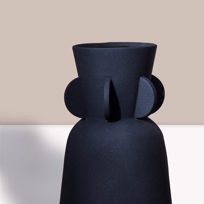 Luxurious Sage Black Metallic Vase