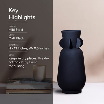 Luxurious Sage Black Metallic Vase