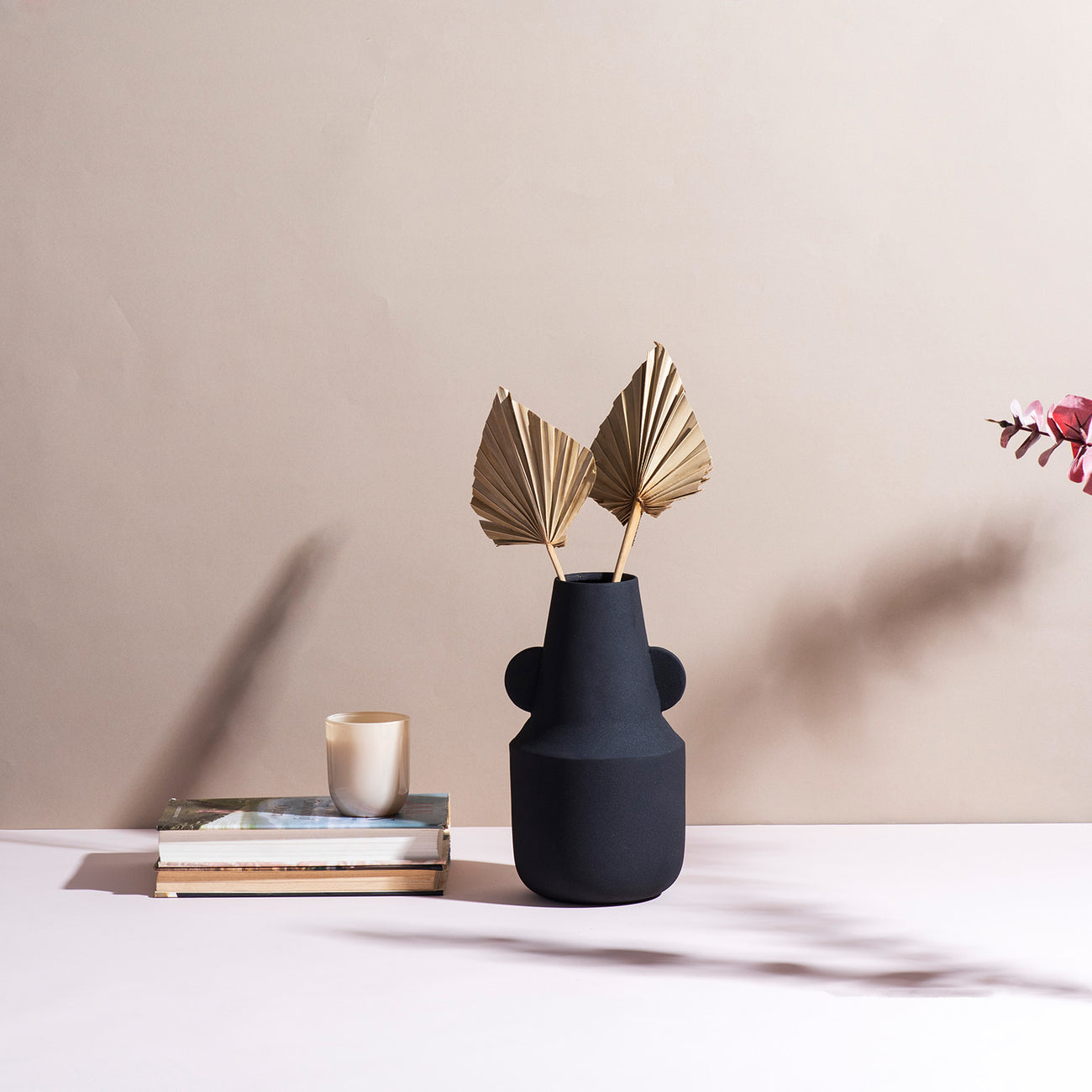 Sophisticated Black Textured Metallic Vase