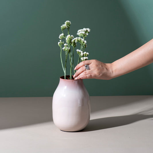 Premium Textured Metallic Flower Vase