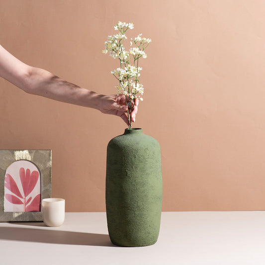 Sophisticated Sage Green Metallic Vase