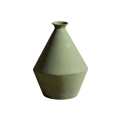 Elegant Sage Green Metal Vase