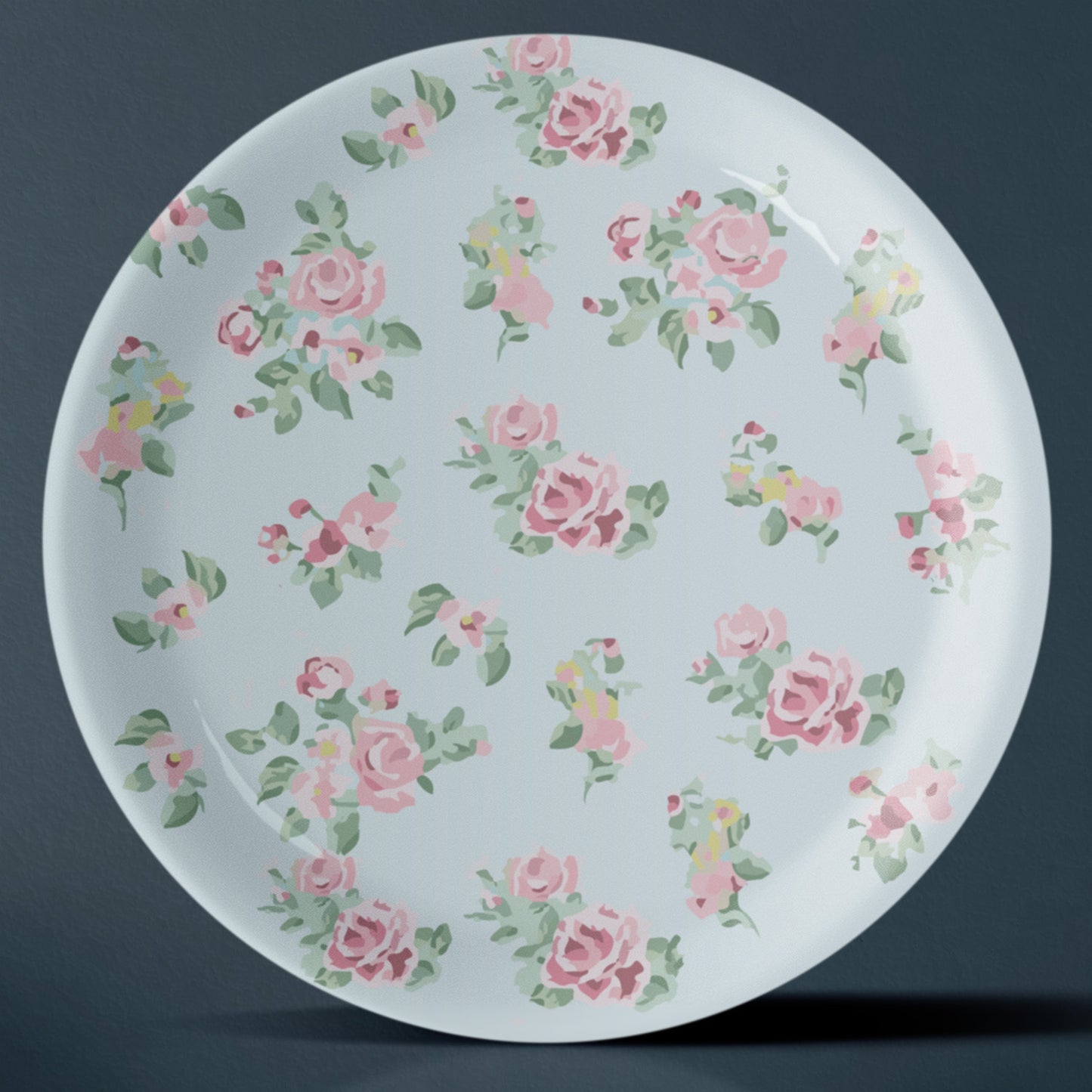 Victorian Floral Printed Wall Plates Set of 5