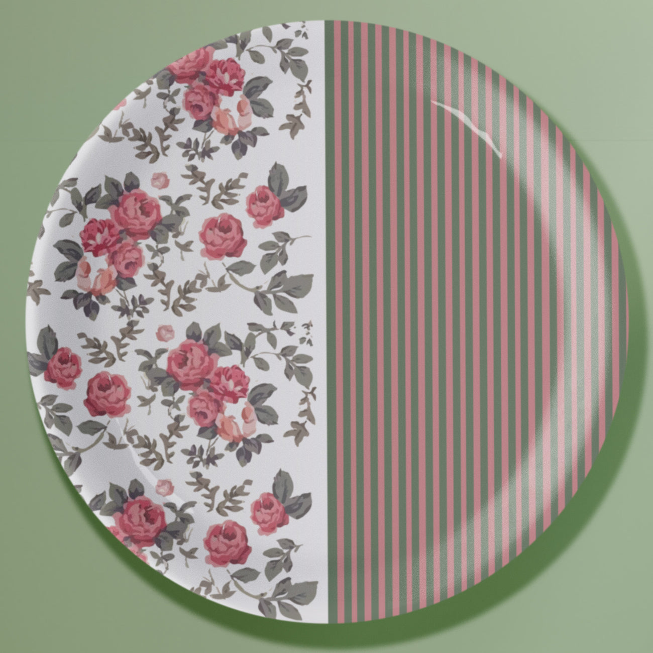 English Floral Printed Wall Plate