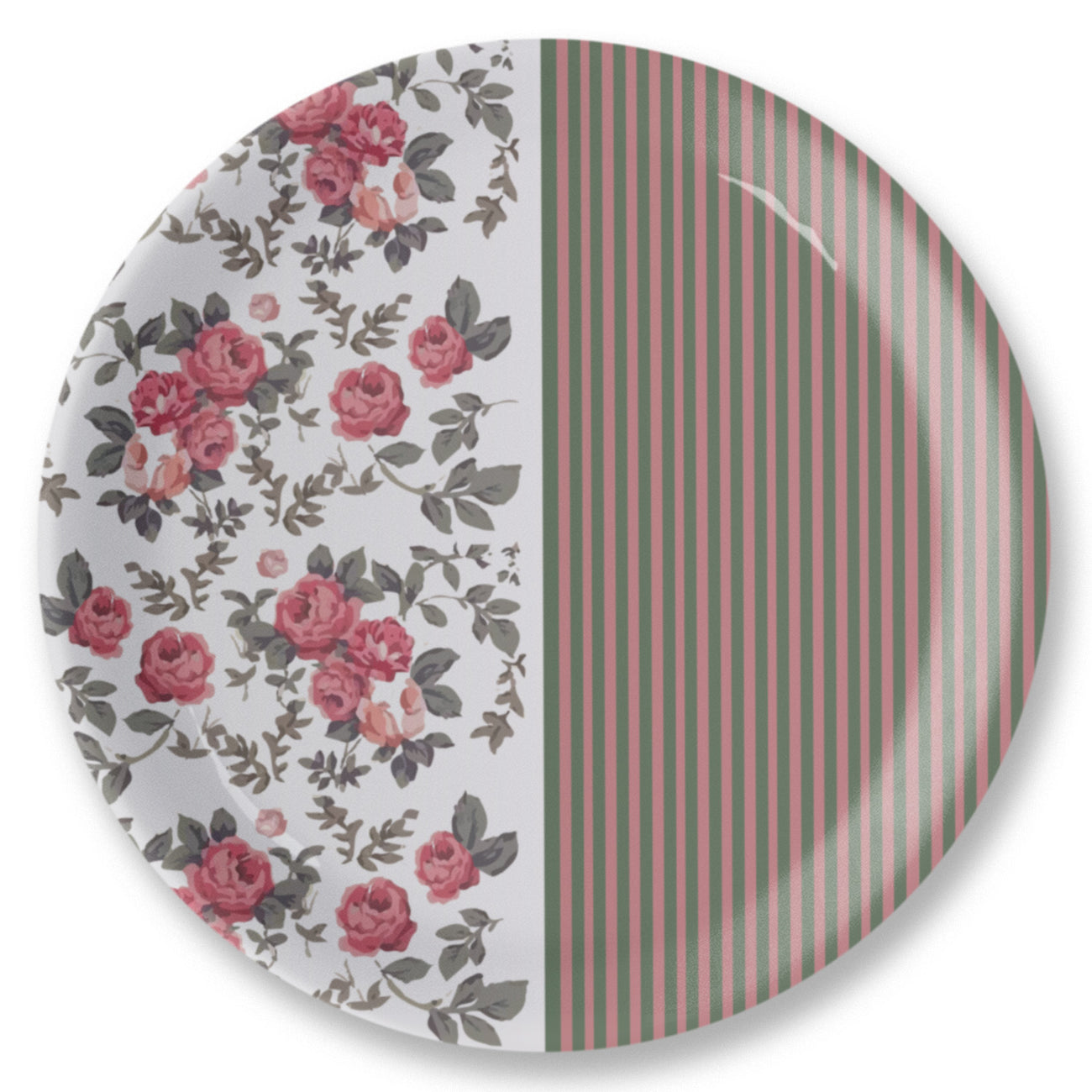 English Floral Printed Wall Plate