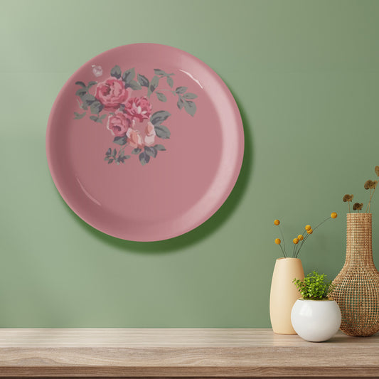 English Rose & leaf Printed Wall Plate