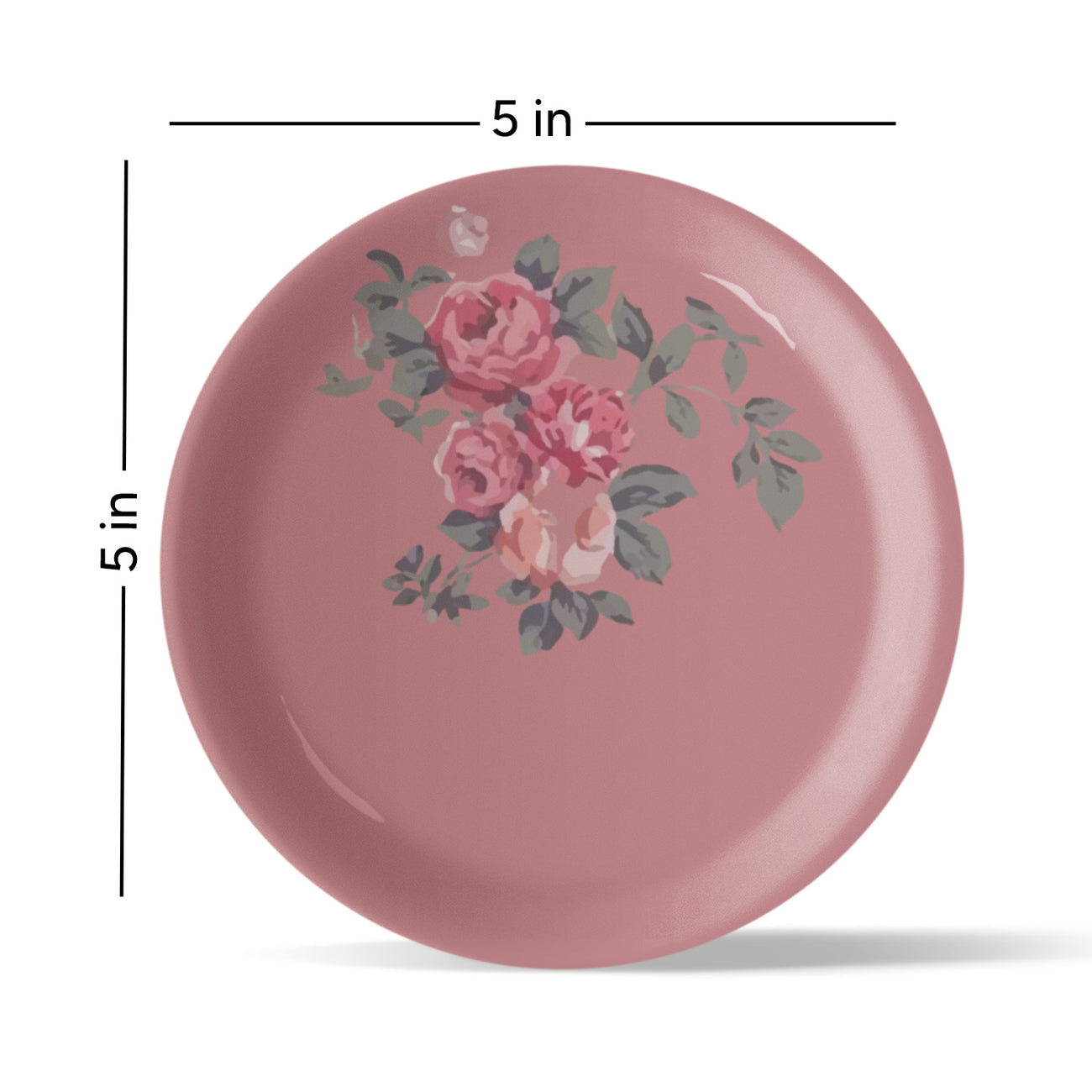 English Rose & leaf Printed Wall Plate