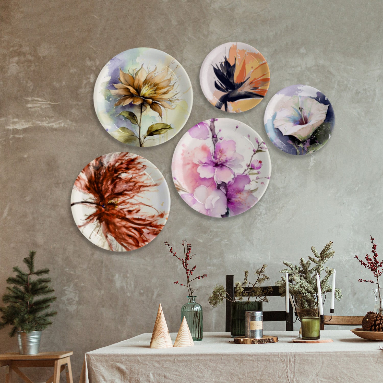 English Floral Wall Plate