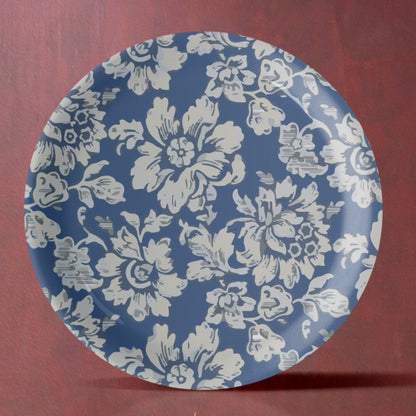 Indigo Floral Wall Plate