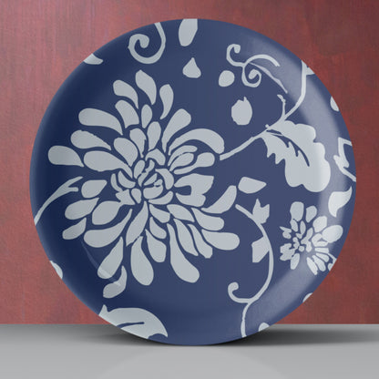 Indigo Flower Wall Plate