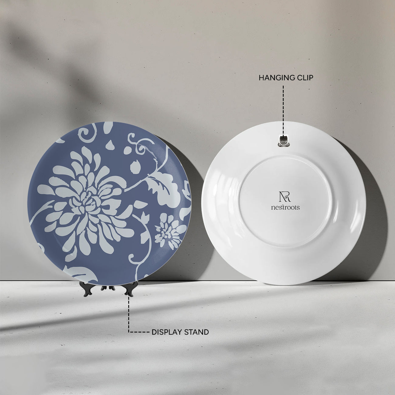 Indigo Flower Wall Plate