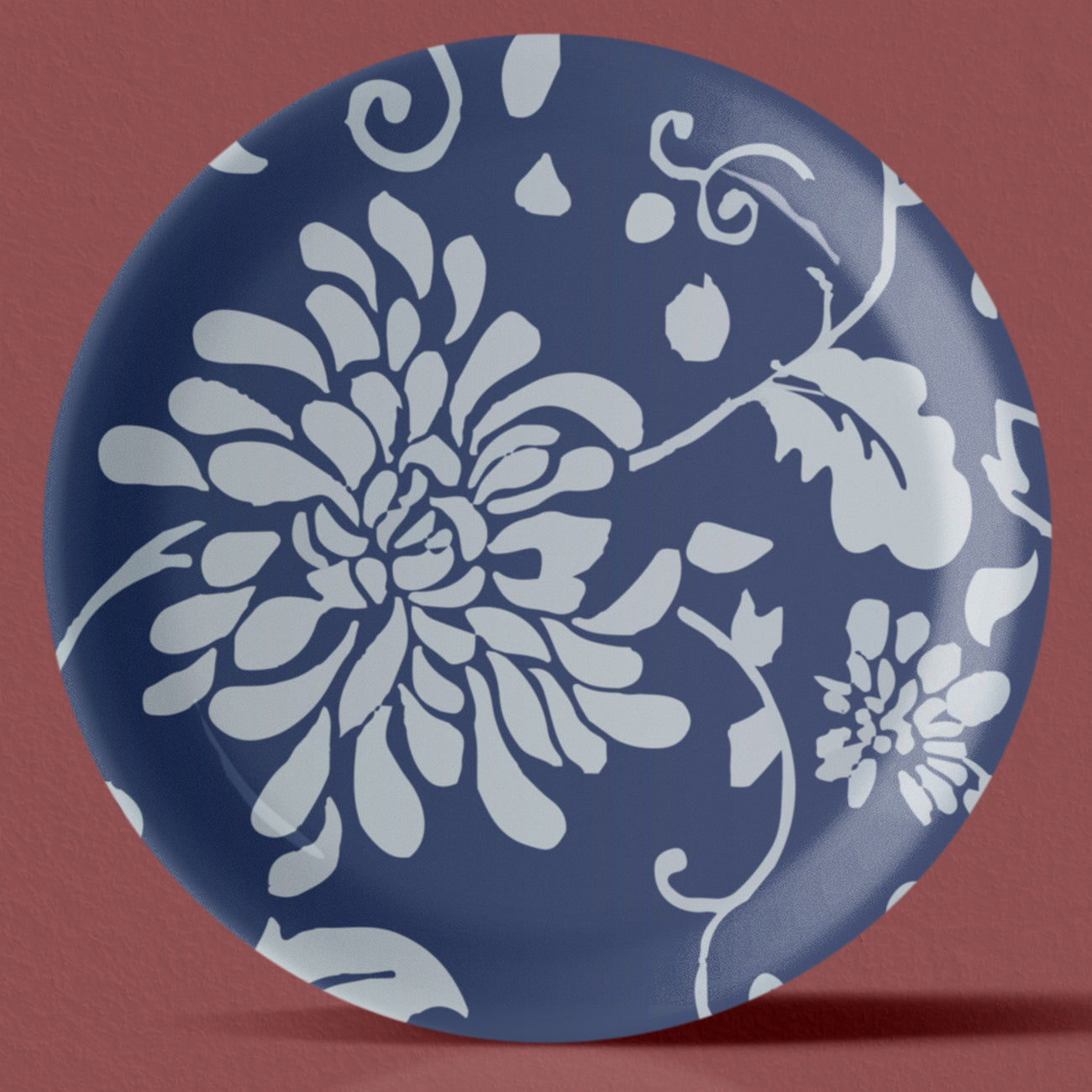 Indigo Heritage Wall Plates Set of 5